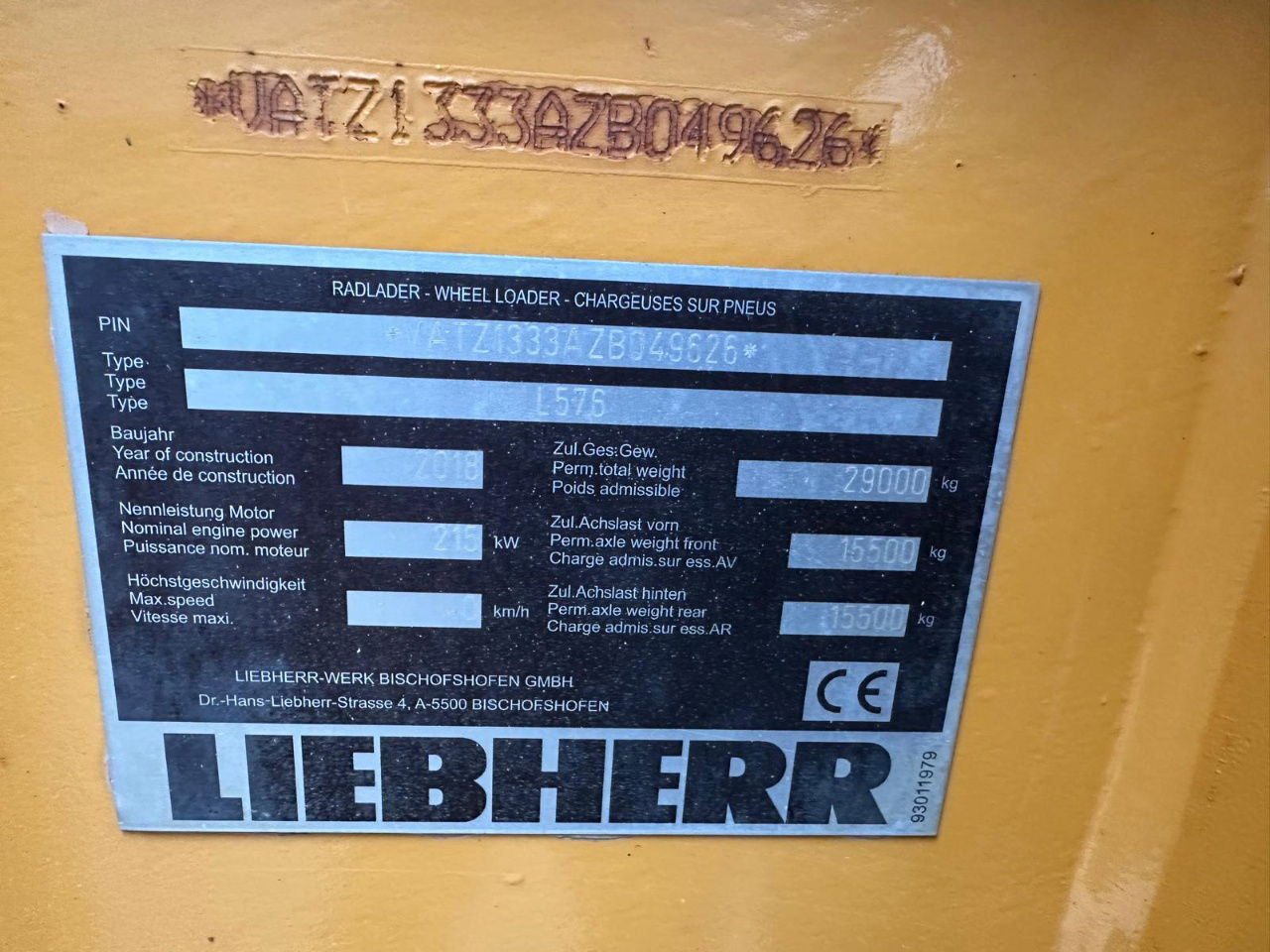 Chargeuse sur pneus Liebherr L576 Xpower