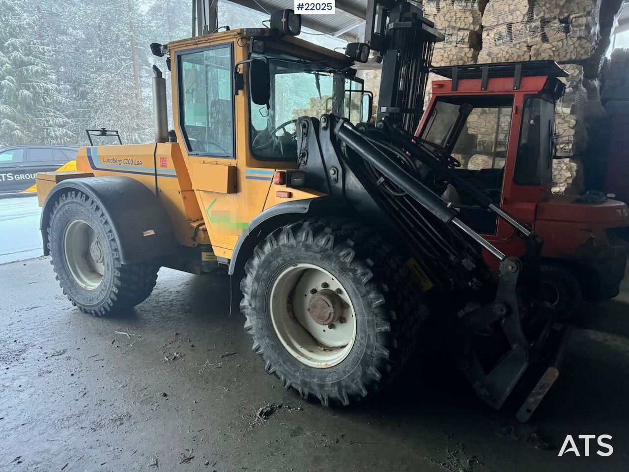 Chargeuse sur pneus Lundberg 6200LSE hjullaster m/ snøfres, skuffe og pallegafler.