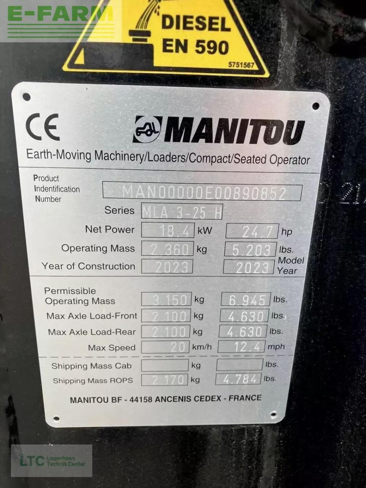 Chargeuse sur pneus Manitou manitou mla 3-25