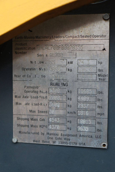 Chargeuse sur pneus Mustang AL 708