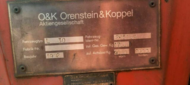 Chargeuse sur pneus O & K L30 Radlader Deutschemaschine