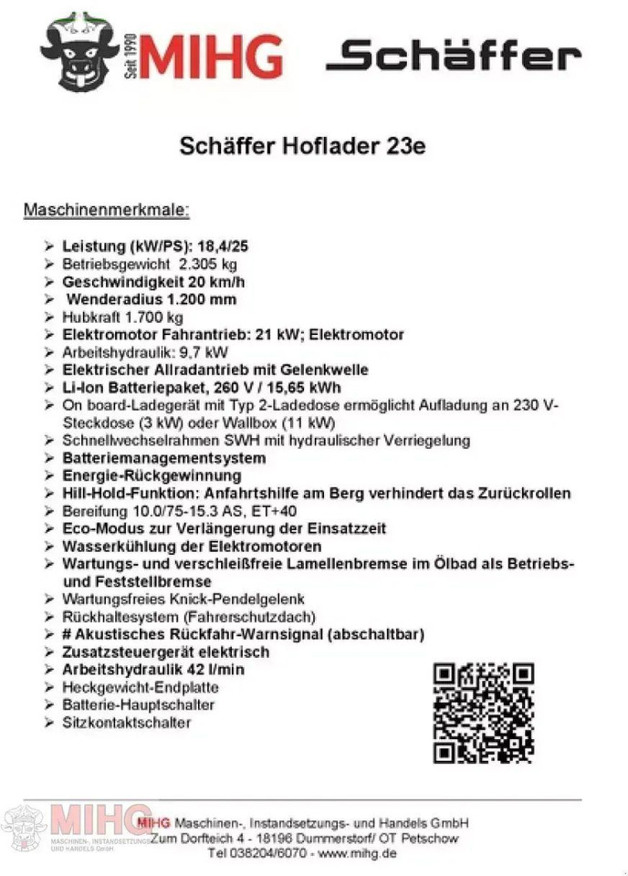 Chargeuse sur pneus Schäffer 23e mit kabine