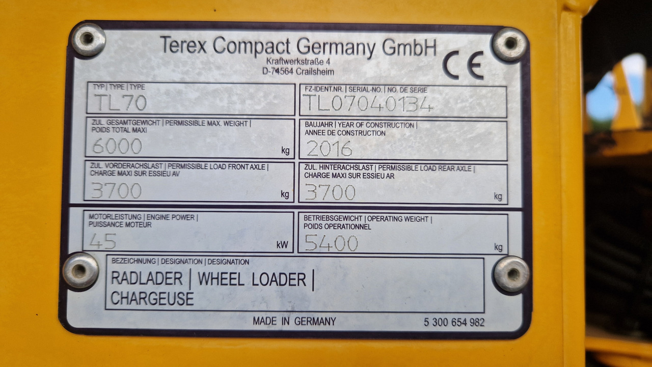 Chargeuse sur pneus TEREX TL 70 S