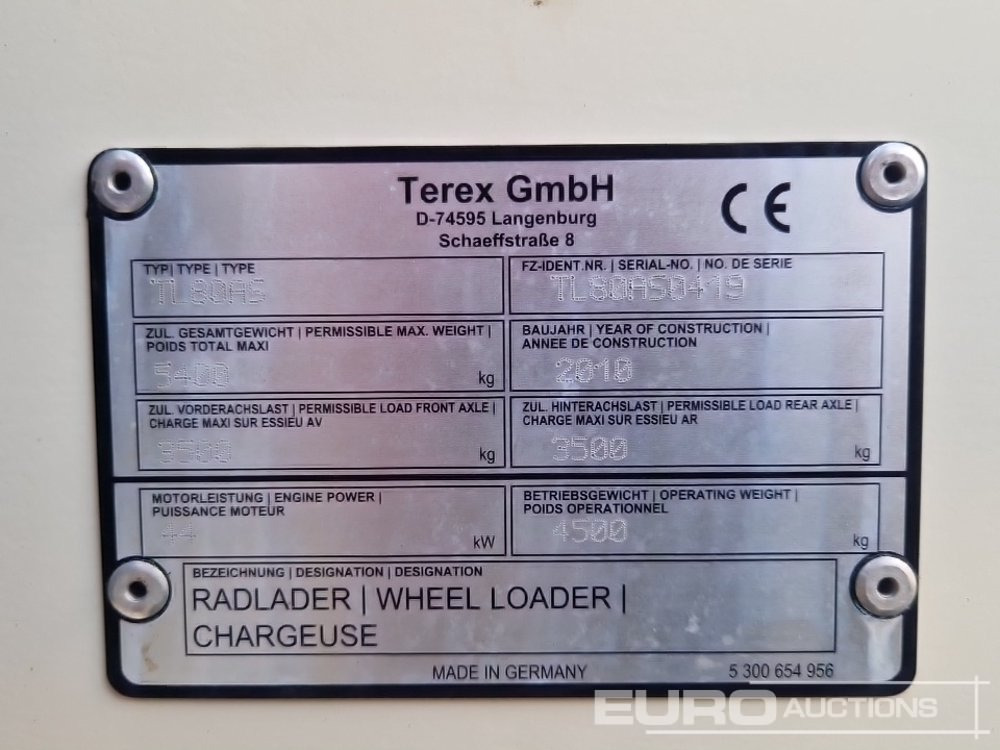 Chargeuse sur pneus Terex TL80AS