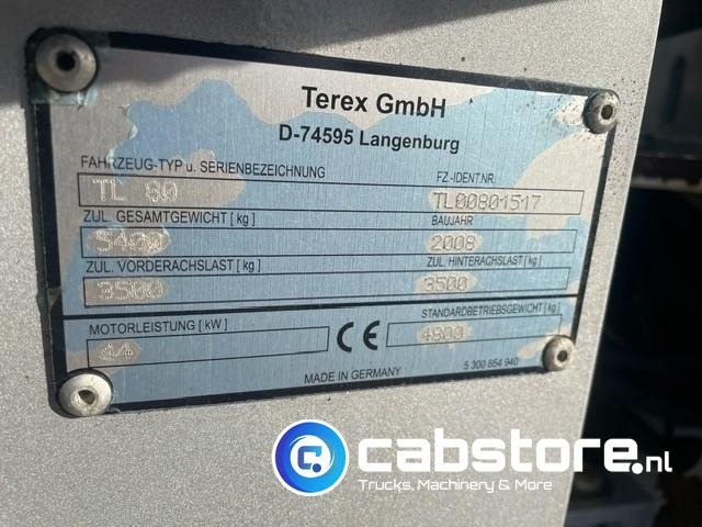 Chargeuse sur pneus Terex TL 80  Wiellader - Bouwjaar 2008 - Urenstand 7490 - Palletvorken + Laadschop - Deutz Diesel