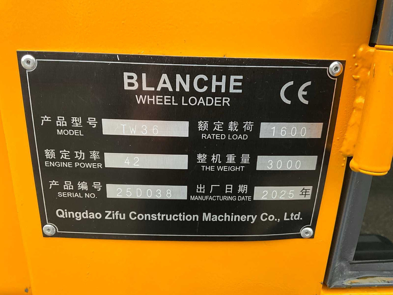 Chargeuse sur pneus UNUSED BLANCHE TW36 WHEEL LOADER