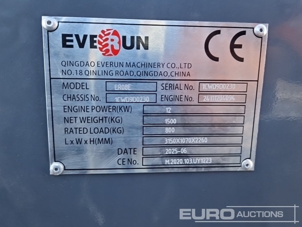 Chargeuse sur pneus Unused 2025 Everun ER08E