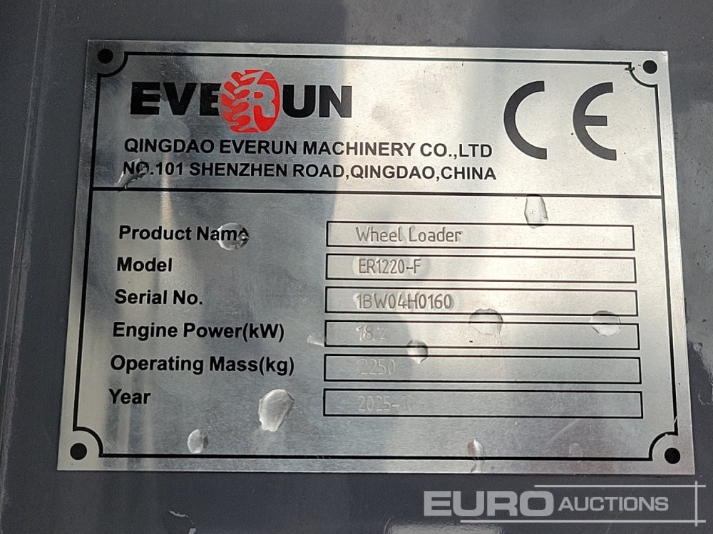 Chargeuse sur pneus Unused 2025 Everun ER1220-F