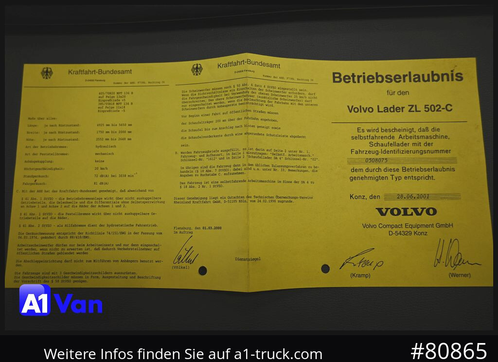 Chargeuse sur pneus VOLVO Volvo  ZL 502-C