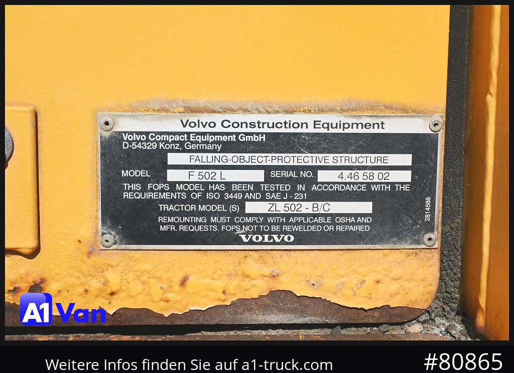Chargeuse sur pneus VOLVO Volvo  ZL 502-C