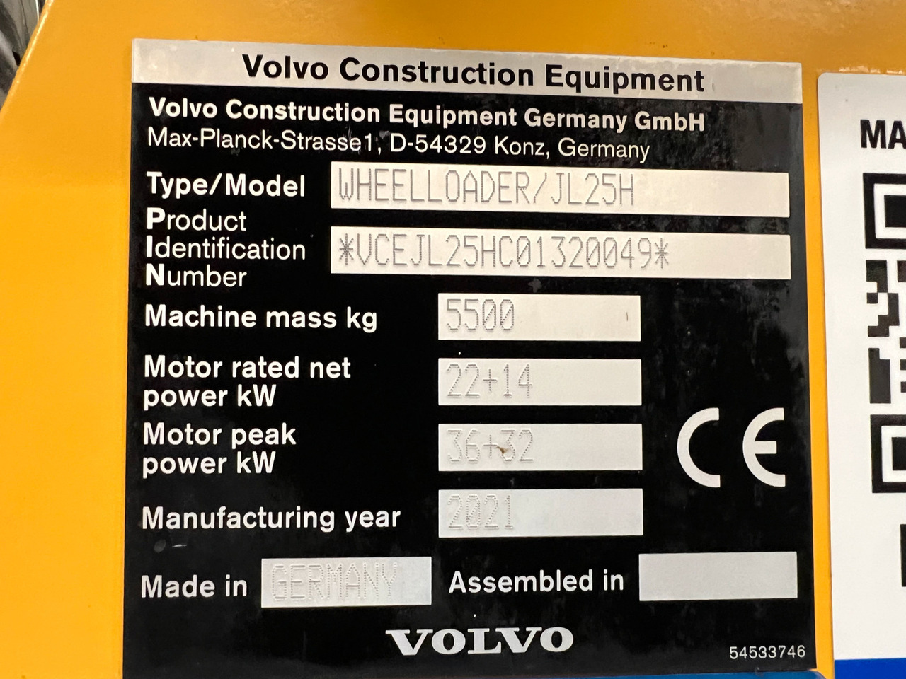 Chargeuse sur pneus Volvo JL25H