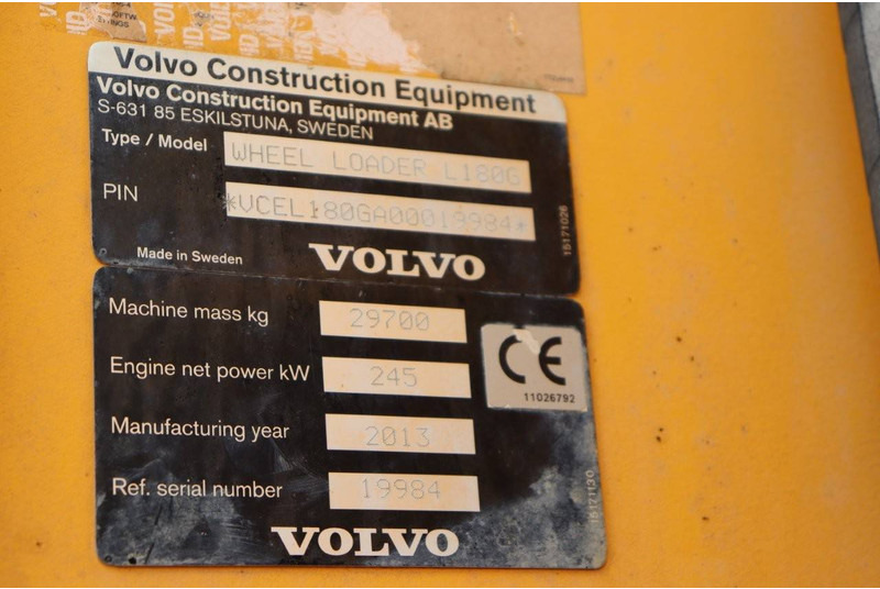 Chargeuse sur pneus Volvo L180G Wheel Loader