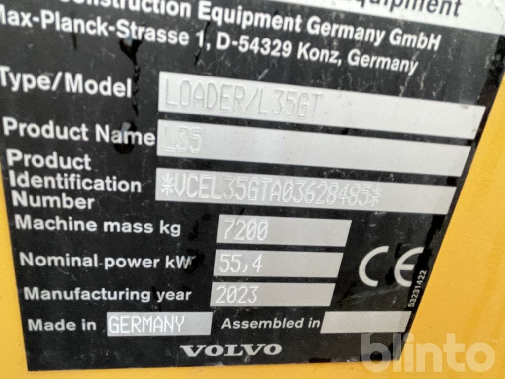 Chargeuse sur pneus Volvo L35 GT fullutrustad
