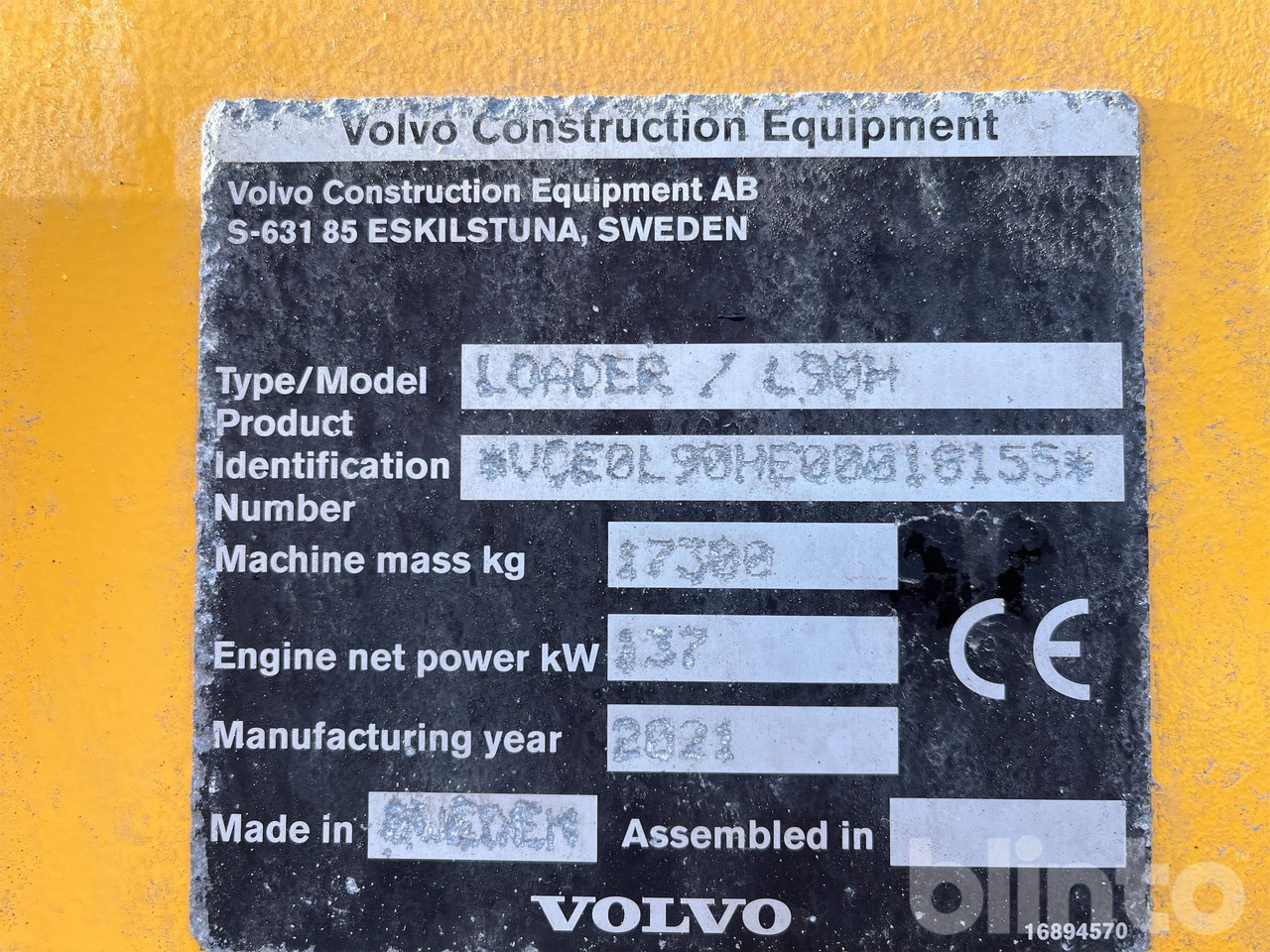 Chargeuse sur pneus Volvo L90H