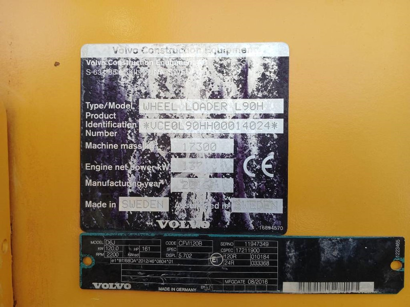 Chargeuse sur pneus Volvo L90 H, Hjullastare