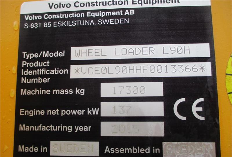 Chargeuse sur pneus Volvo L 90 H Med CDC styrring og brede 650/65R25 hjul på