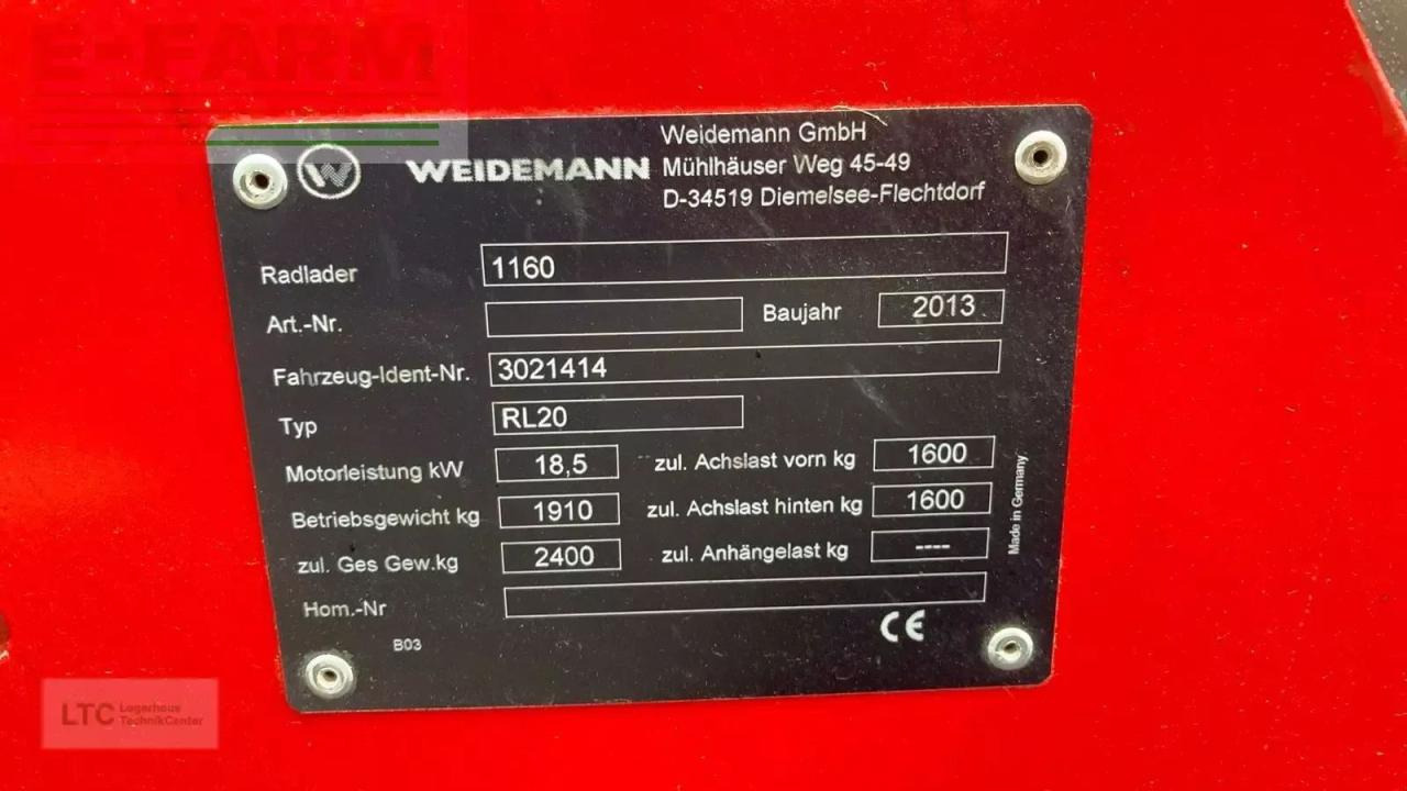 Chargeuse sur pneus Weidemann 1160