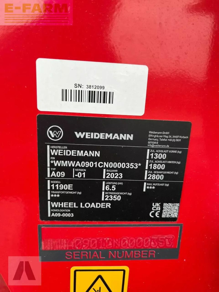 Chargeuse sur pneus Weidemann 1190e