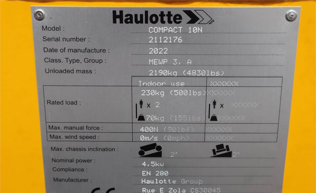 Nacelle ciseaux Haulotte COMPACT 10N Valid Iinspection, *Guarantee! 10m Wor: photos 9