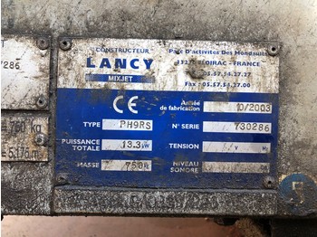 Pompe à béton stationnaire pour transport de matériaux granulaires Lancy PH9RS MIXJET: photos 1