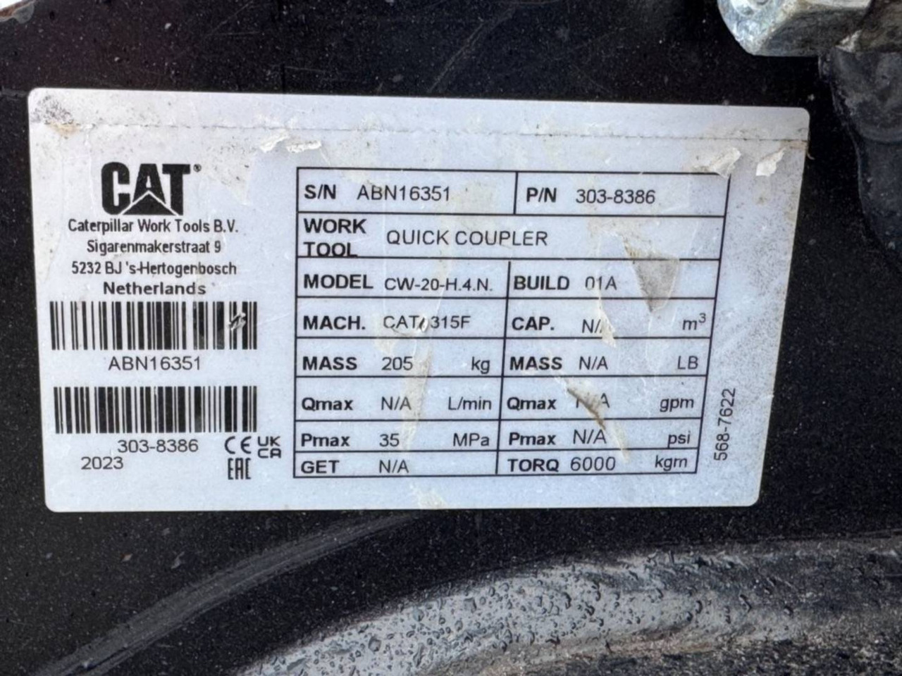 Pelle sur chenille CAT 315-07