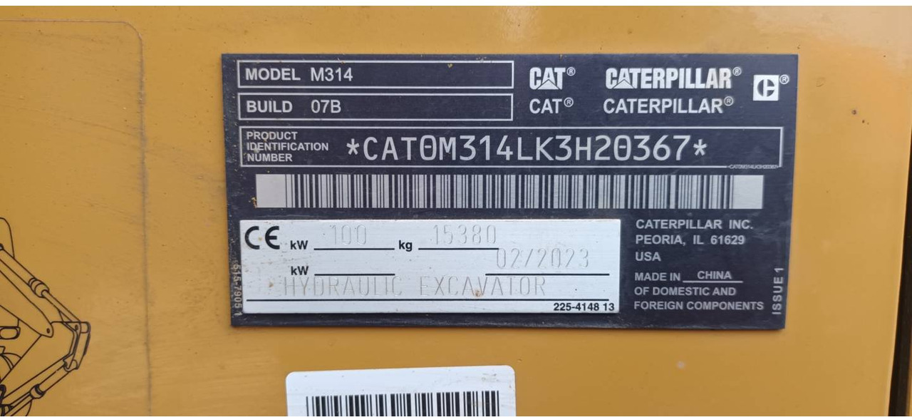 Pelle sur pneus CAT M314