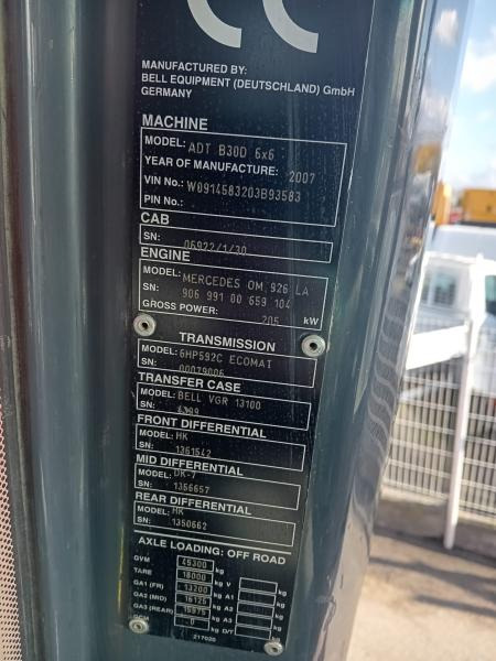 Tombereau articulé Bell B30D