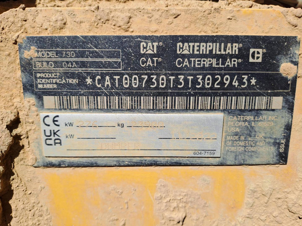 Tombereau articulé CAT 730