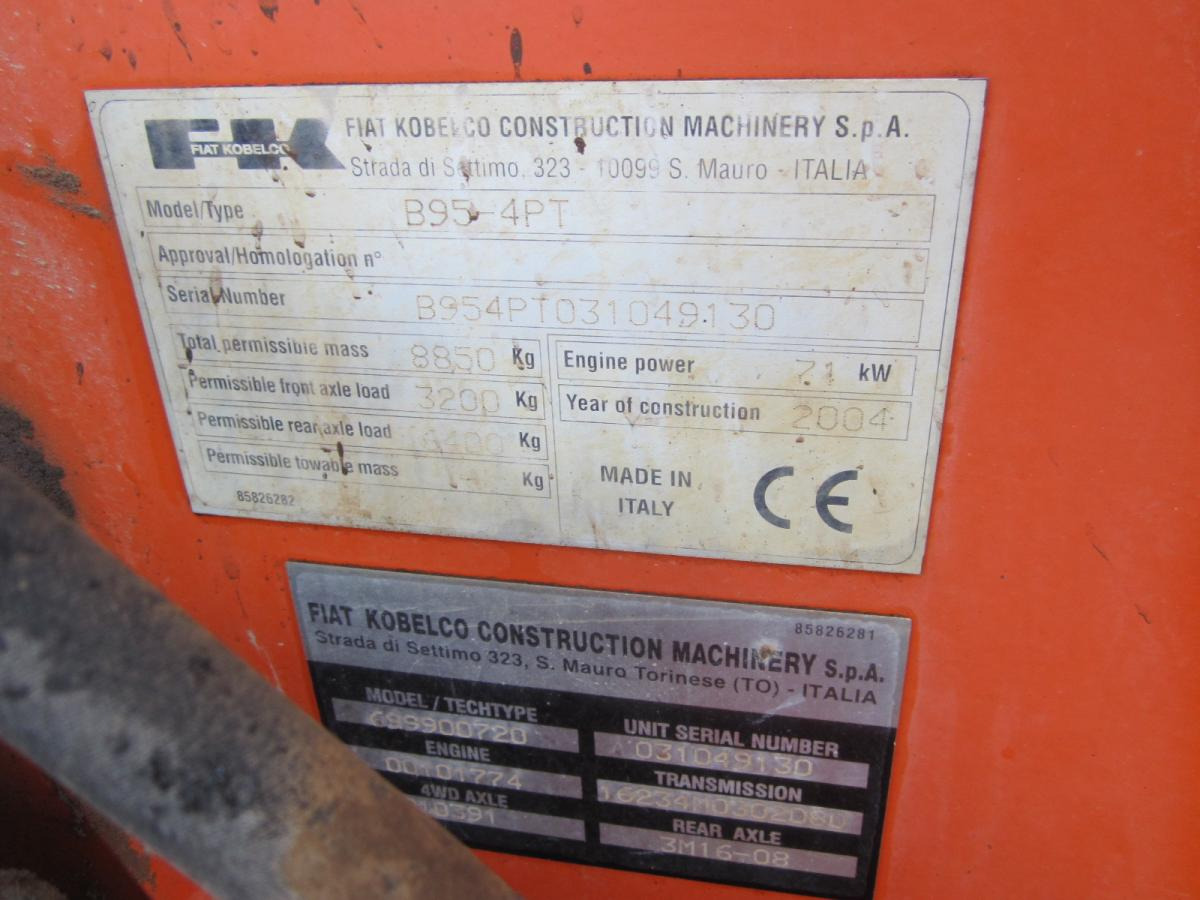 Tractopelle Fiat Kobelco B95