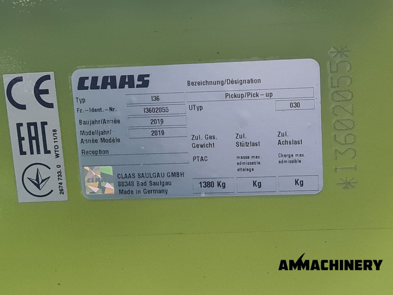 Accessoire aux ensileuses Claas PU300 I36 pick-up