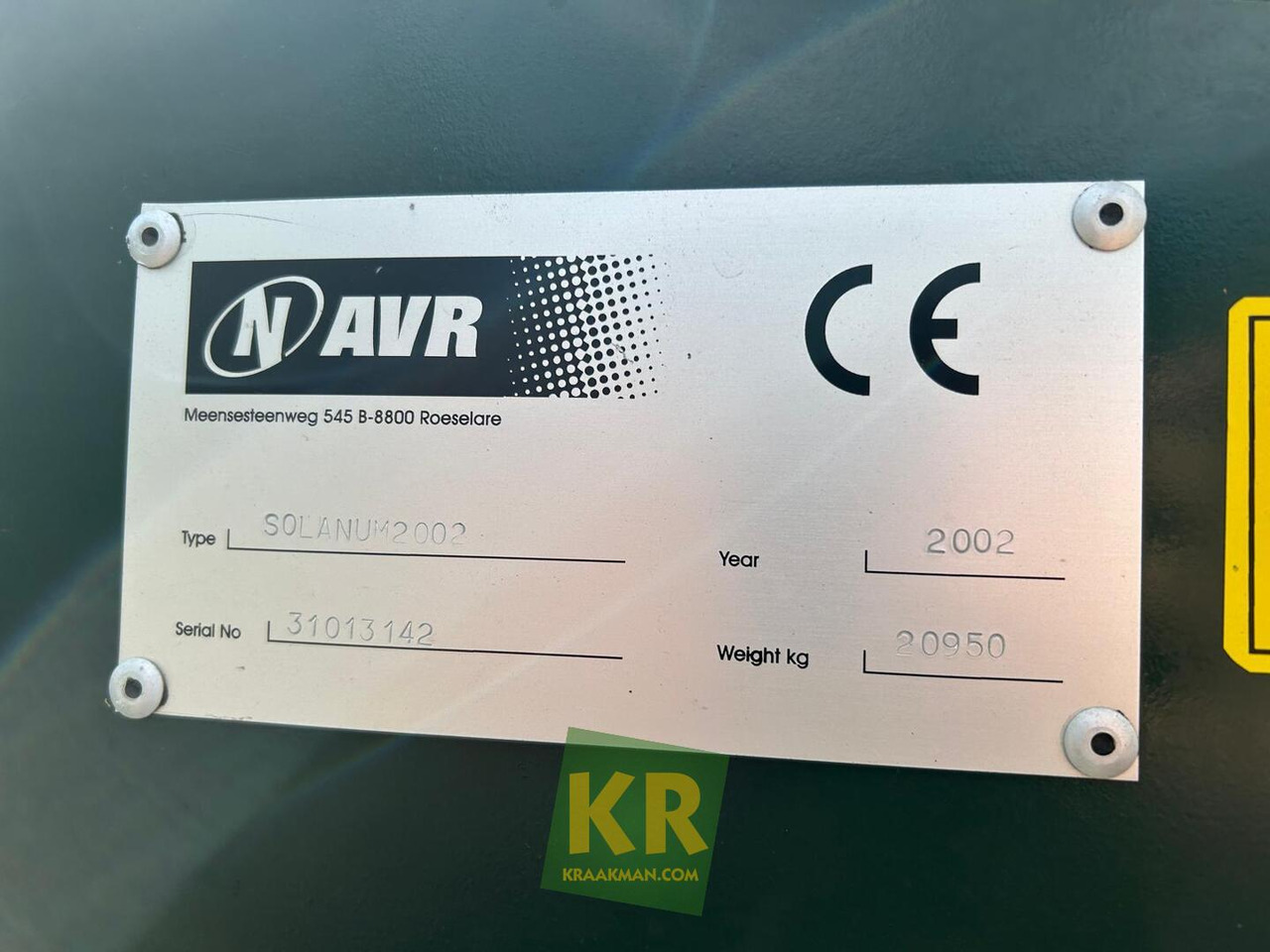 Arracheuse de pommes de terre AVR Solanum