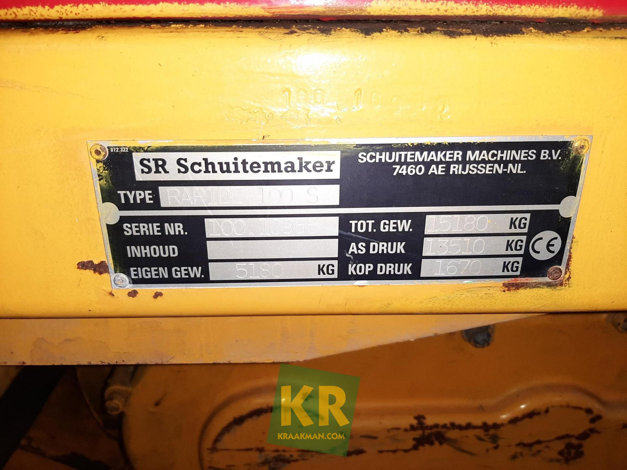 Autochargeuse Rapide 100S Schuitemaker, SR-