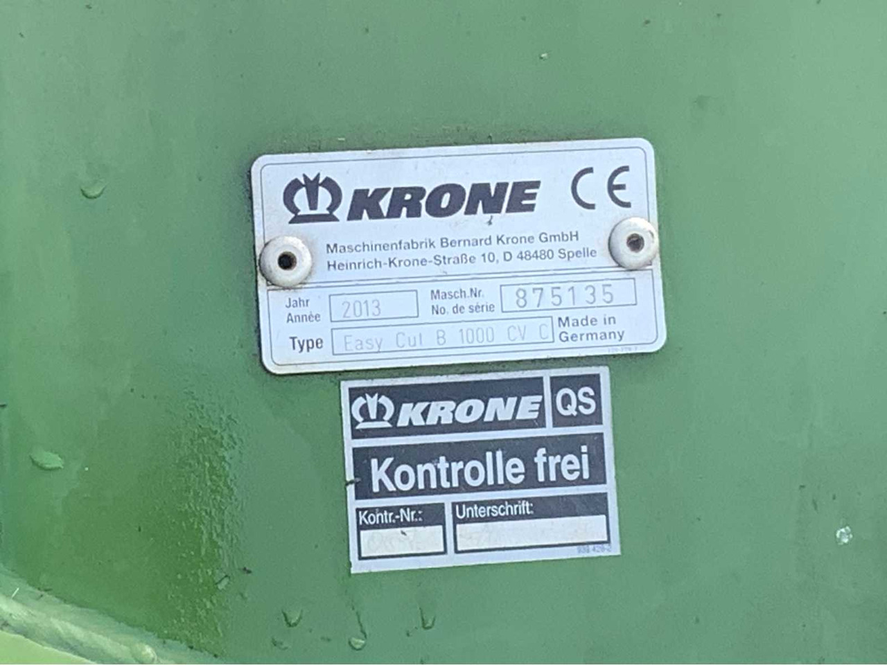 Broyeur/ Épareuse Krone Easycut B 1000 CV C