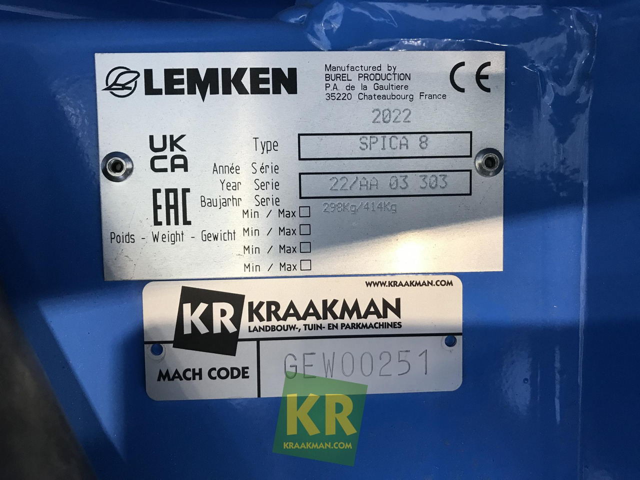 Distributeur d'engrais Spica 8/1400 Lemken