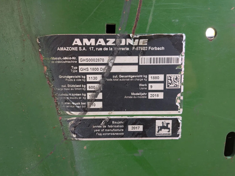 Faucheuse Amazone GHS 1800 Drive