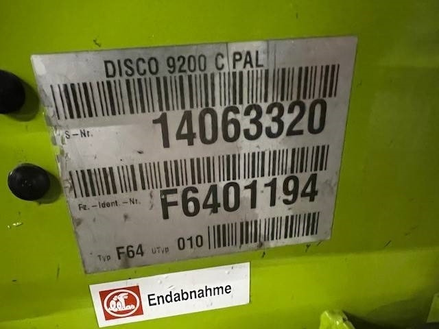 Faucheuse Claas Disco 9200 c-contour