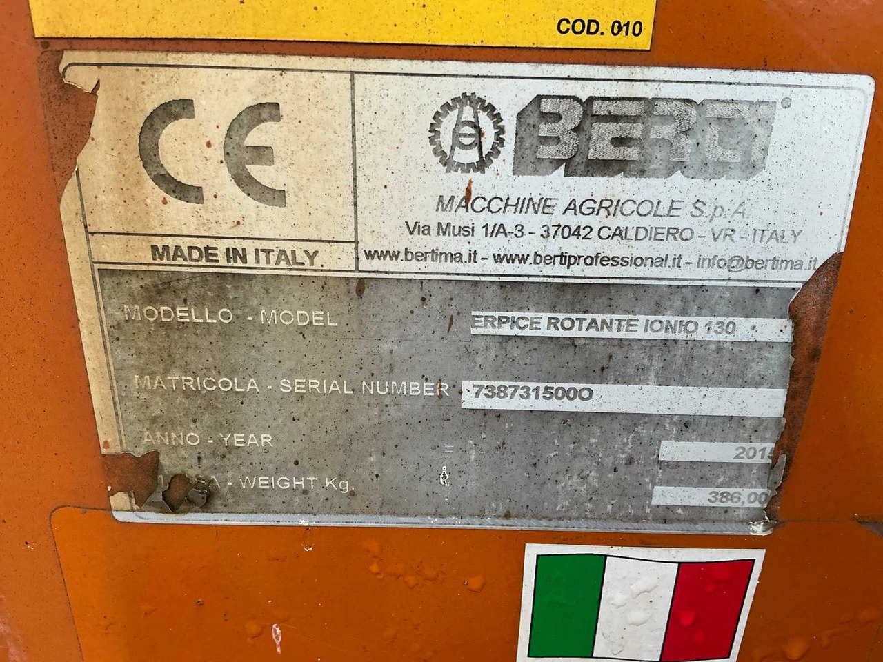 Herse rotative Berci Erpice Rotante Ionio 130