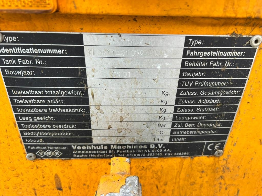 Tonne à lisier Veenhuis TT1400 tank