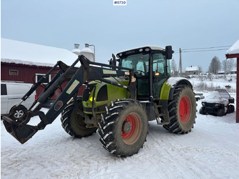 Tracteur agricole  2007 Claas Ares 697 4x4 with front loader. SEE VIDEO.