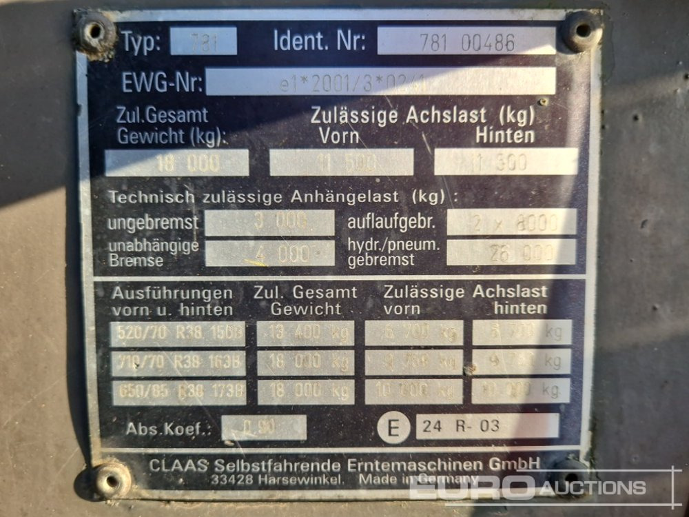 Tracteur agricole 2008 Claas Xerion 3800