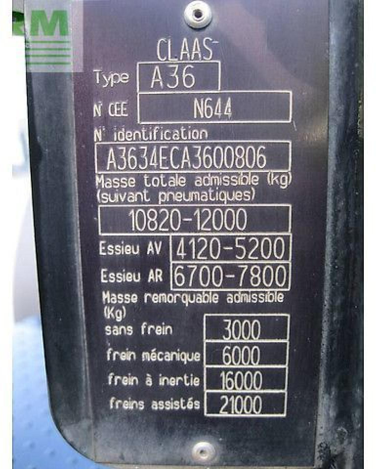Tracteur agricole CLAAS arion 650 cis