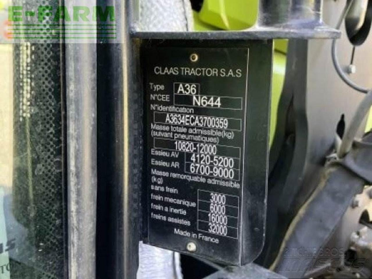 Tracteur agricole CLAAS arion 650 cmatic cebis+fl150 CMATIC CEBIS