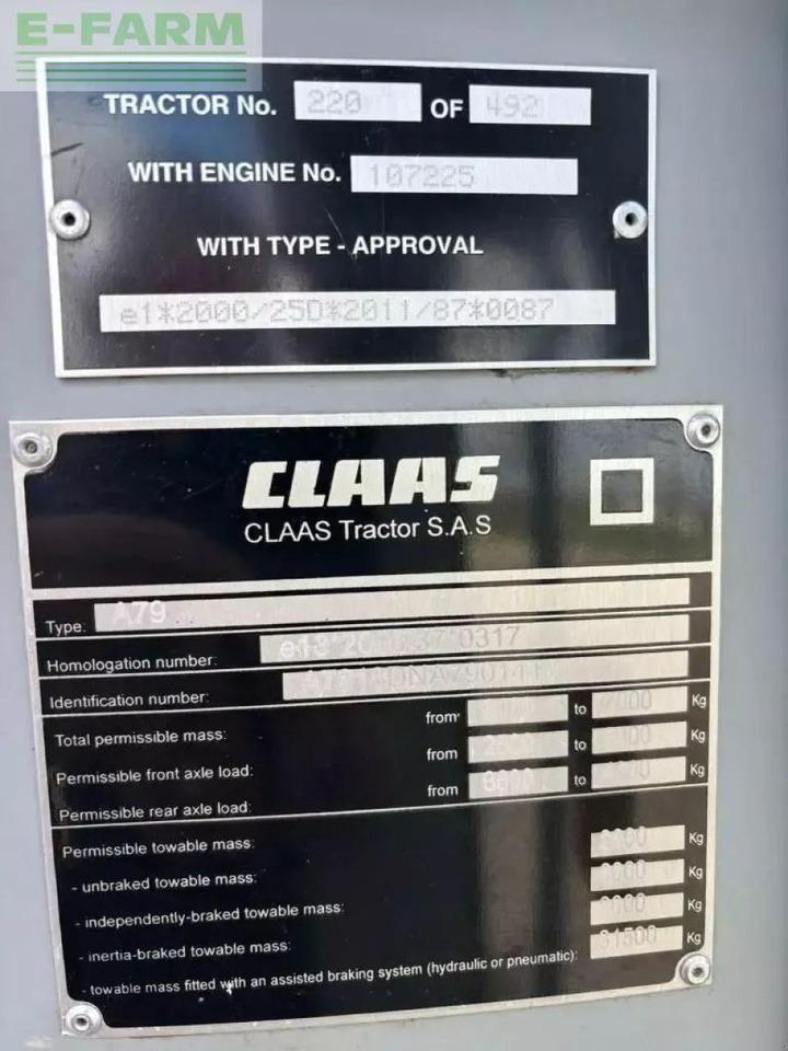 Tracteur agricole CLAAS atos 340