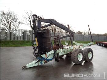 Remorque agricole Twin Axle Draw Bar PTO Driven Forestry Trailer, Hydraulic Crane, Log Grab: photos 1
