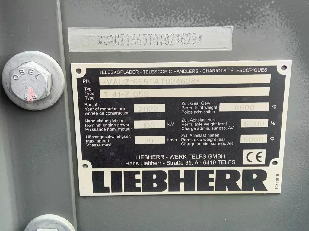 Chariot télescopique 2022 Liebherr T 41-7 V: photos 11