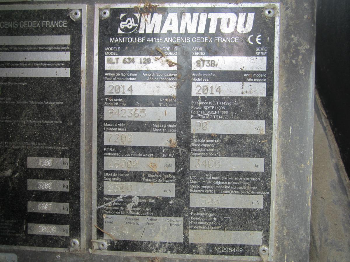 Chariot télescopique Manitou MLT 634 - 120 PS