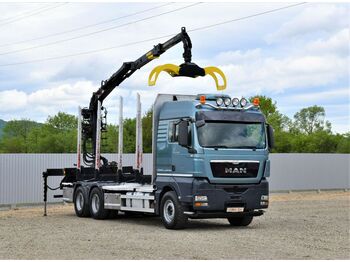 Camion grumier MAN TGX 26.480 Holztransporter + LOGLIFT 115Z80A/6x4