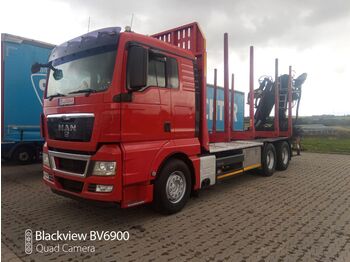 MAN TGX 33.680 V8 Holzlader + KRAN + 6x4 + 390tkm  - camion grumier