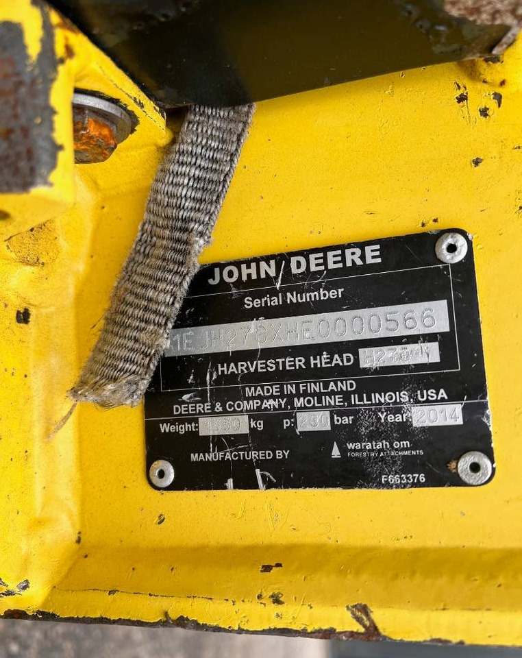Tête d'abattage John Deere H270: photos 2