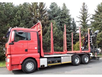 Remorque forestière, Camion MAN TGX 33.680 V8 Holzlader + KRAN + 6x4 + 390tkm: photos 1
